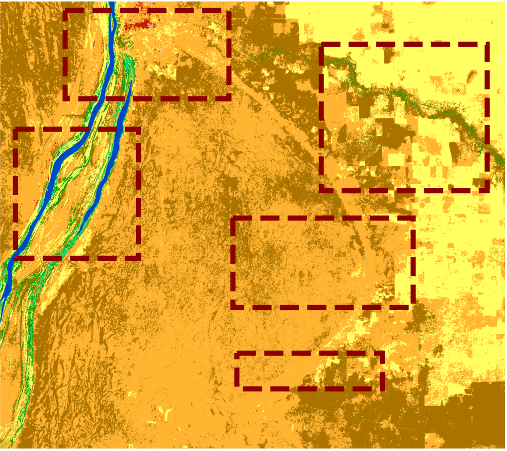 Land-cover map from the P1 MRF approach